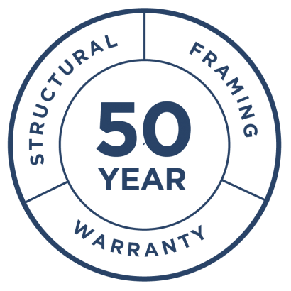 50 years framing warranty label